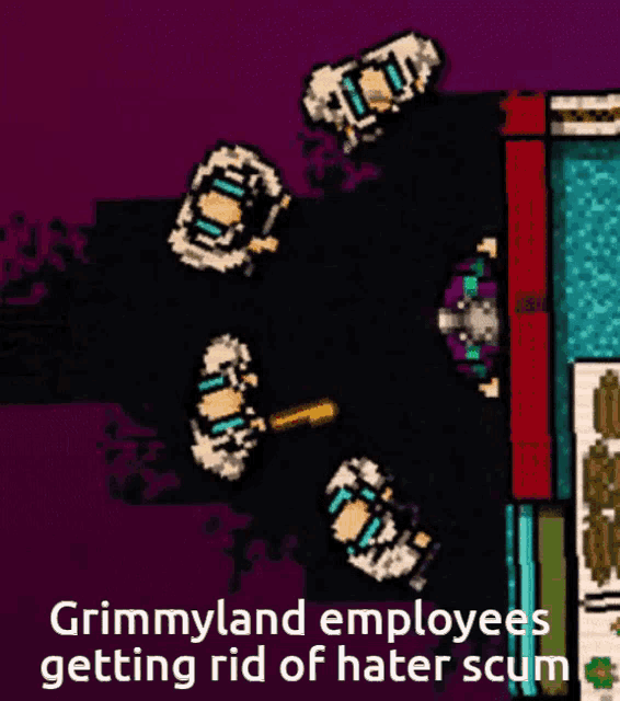 grimmyland employees getting rid of hater scum in a game