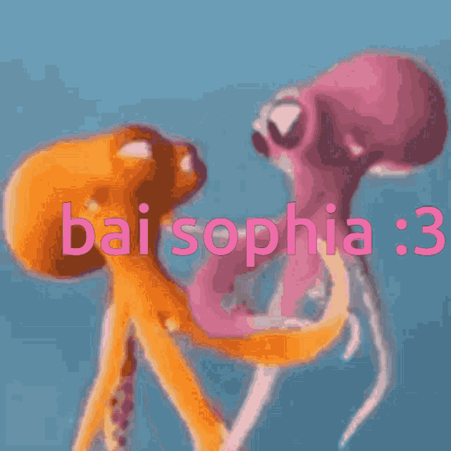 a drawing of two octopus with the name bai sophia 3