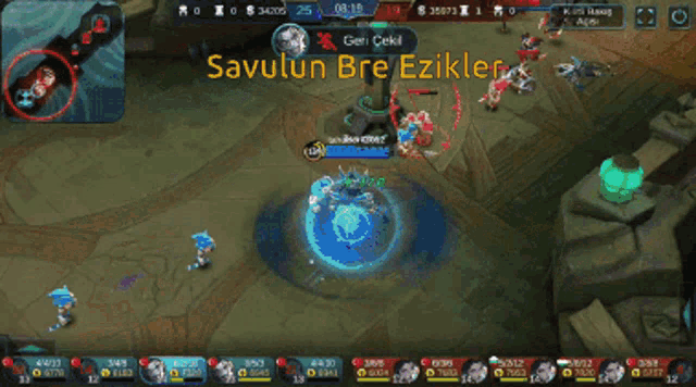a screenshot of a video game with the words savulun bre eziklikler on the bottom
