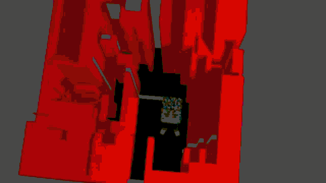 a computer generated image of a red and black cube