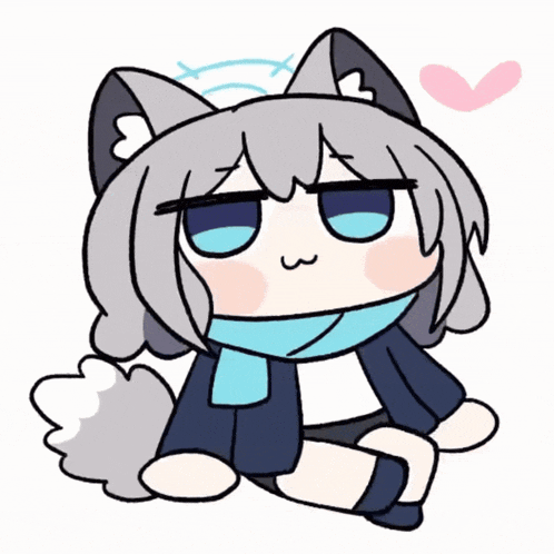 a cartoon drawing of a girl with a scarf around her neck