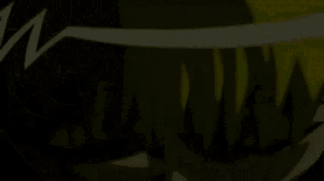 a close up of a cartoon character 's face with yellow hair