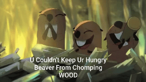Wood Chomping Beaverish GIF - Wood Chomping Beaverish You Couldnt Keep Your Hungry Beaver GIFs
