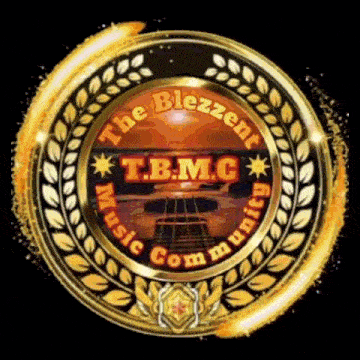 a t.b.m.c music community logo with a guitar in the center