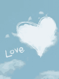 a cloud in the shape of a heart says love