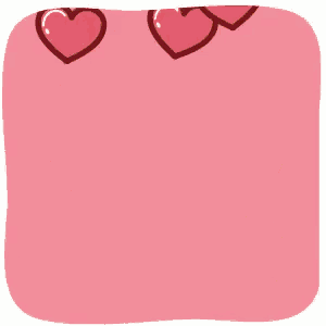 a cartoon cat is surrounded by pink hearts and smiling