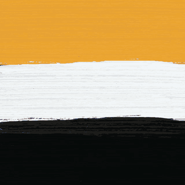 a yellow and white painting with a black border