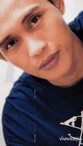 a close up of a man 's face with the word vivavideo visible