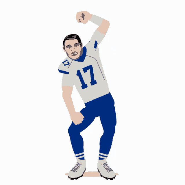 an illustration of a football player wearing a number 17 jersey