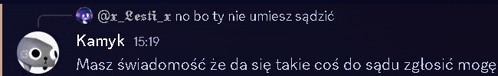 a screenshot of a conversation between kamyk and x besti