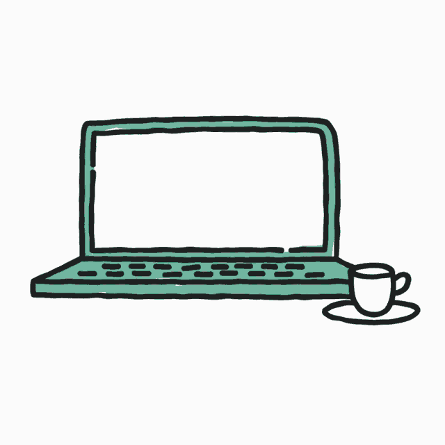 a drawing of a laptop with the word yaziyor written on it