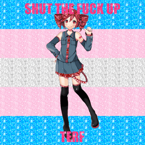 a picture of a girl with the words shut the fuck up written on it
