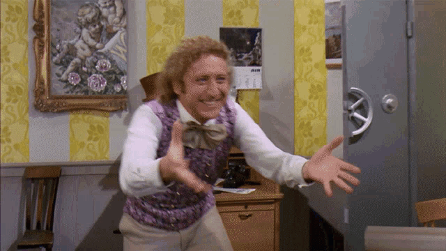 Happy Willy Wonka And The Chocolate Factory GIF - Happy Willy Wonka And The Chocolate Factory Hug GIFs
