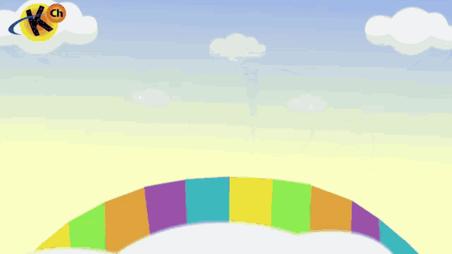 a rainbow with the letter m and a written on it