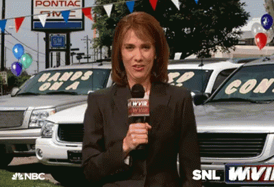 Reporter Getting Bird Poop On Her Shoulder GIF - Kristen Wiig Reporter Bird Poop GIFs