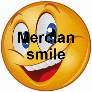 a smiley face with the words " mercian smile " on it