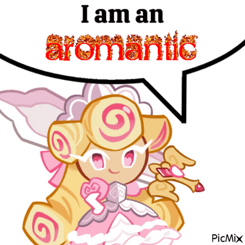a cartoon character with a speech bubble saying i am an aromatic