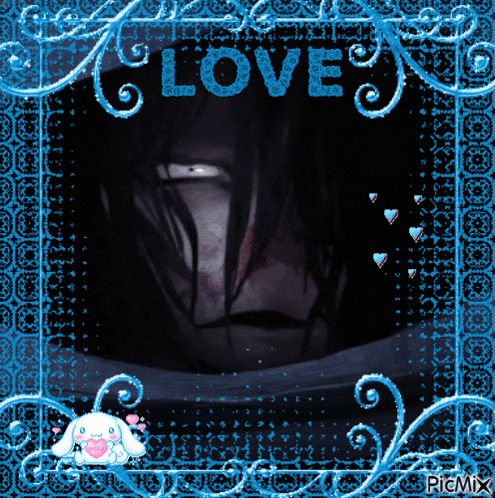 a picture of a man with the word love written on it