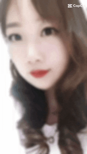 a blurry picture of a woman 's face with a caption that says capclip