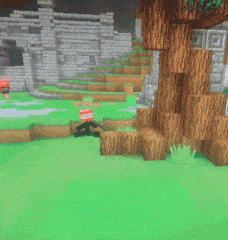 a minecraft game with a tnt box in the middle