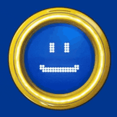 a blue circle with a smiley face in it