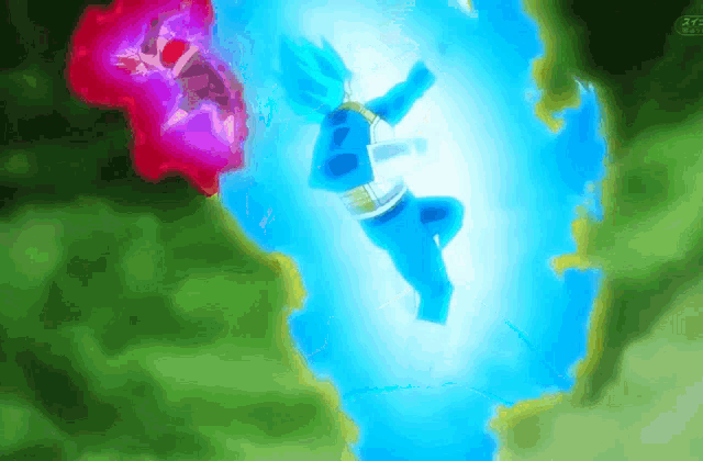 a cartoon character is flying through the air with a foreign language on the bottom right corner