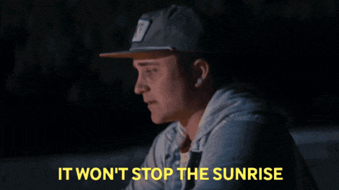 a man in a hat says it won t stop the sunrise