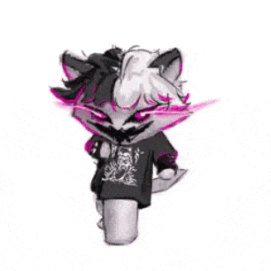 a drawing of a cat wearing a purple shirt and a pink jacket .