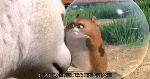 I Eat Danger For Breakfast! GIF - Hamster Bolt Disney GIFs