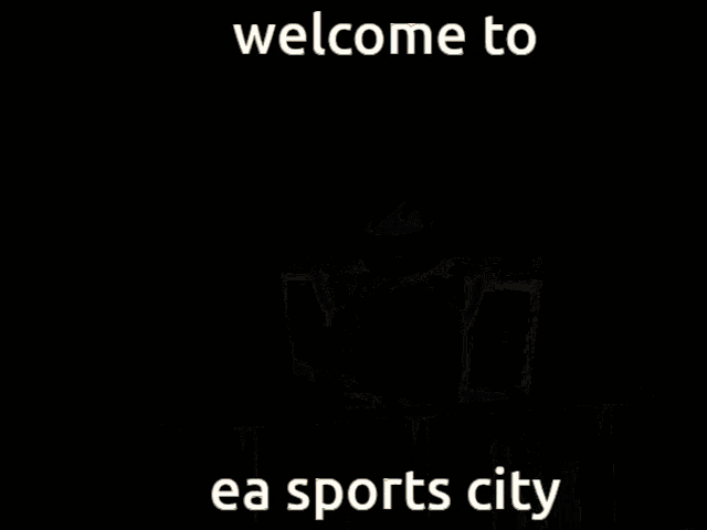 a sign that says welcome to ea sports city is next to a billboard
