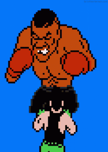 a pixel art of a man with a beard holding another man in his arms