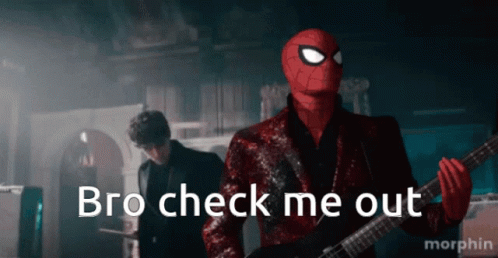 Spider Man Guitar GIF - Spider Man Guitar Check Me Out GIFs