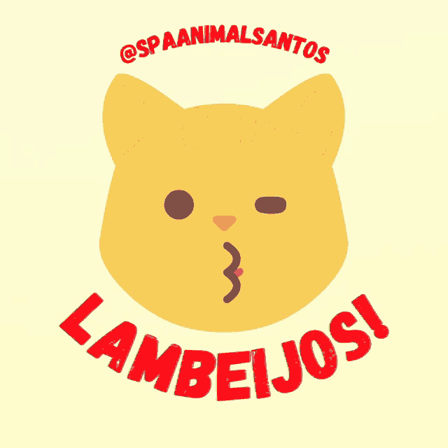 a cat with a heart in its mouth and the words lambejosi