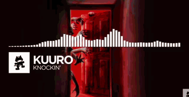 a poster for kuuro knockin ' with a picture of a door