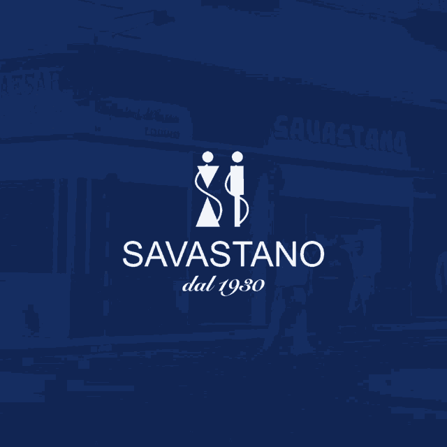 a logo for savastano dal 1980 is shown on a blue background