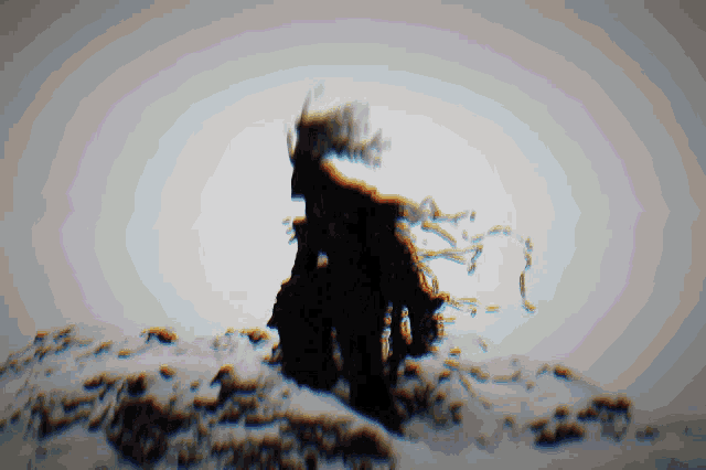a silhouette of a person standing in the dark