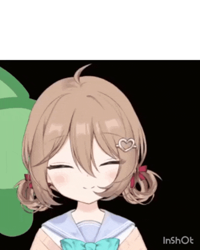 a cartoon girl with brown hair and a heart in her hair is smiling .