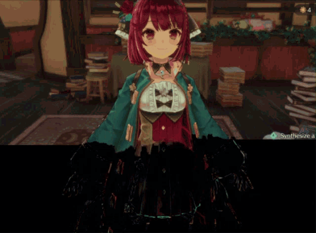 a screenshot of a video game with synthesize a on the bottom