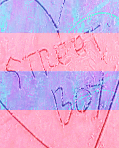 a pink and blue heart with the words " trust " and " boy " on it