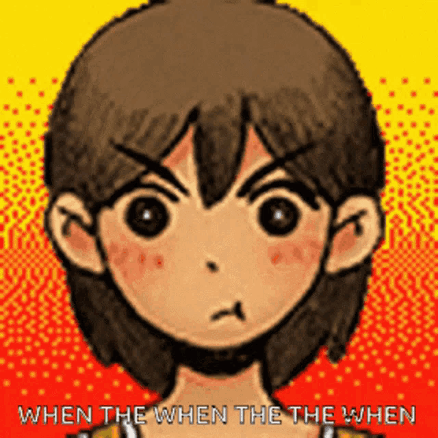 a pixel art of a boy with the words " when the when the when " written below him