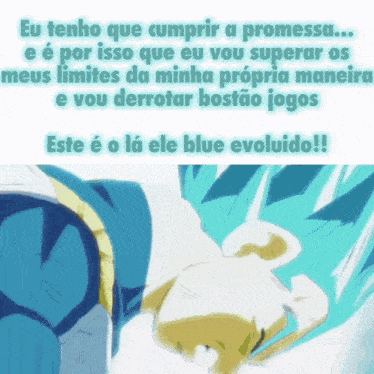 a picture of a person with the words " eu tenho que cumprir a promessa " on top