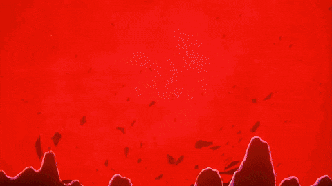 a group of dragon ball characters are standing next to each other on a red background