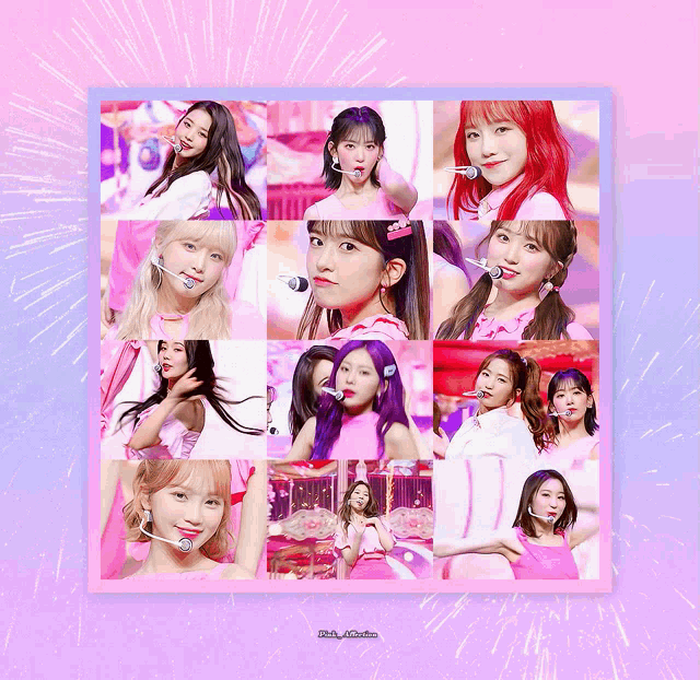 a collage of images of a girl group with a watermark that says ' pink '