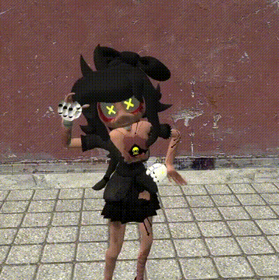 a cartoon character with x 's on her eyes