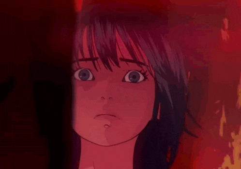 a close up of a girl 's face in a cartoon