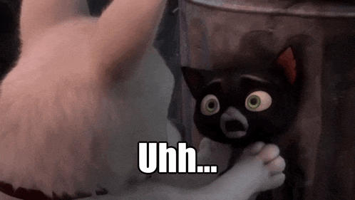 a cartoon cat with the word uhh on the bottom right