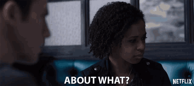 a netflix ad shows a man and a woman talking to each other