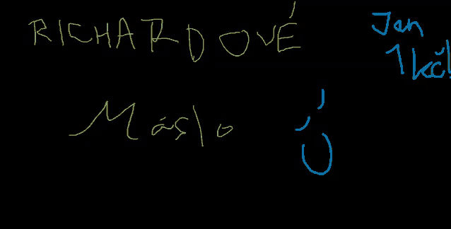 a blackboard with the name richard dove written in yellow