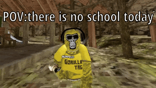 Pov There Is No School Today GIF - Pov There Is No School Today Gorilla Tag GIFs