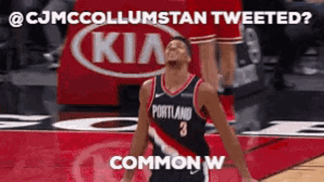 a basketball player from portland is on the court